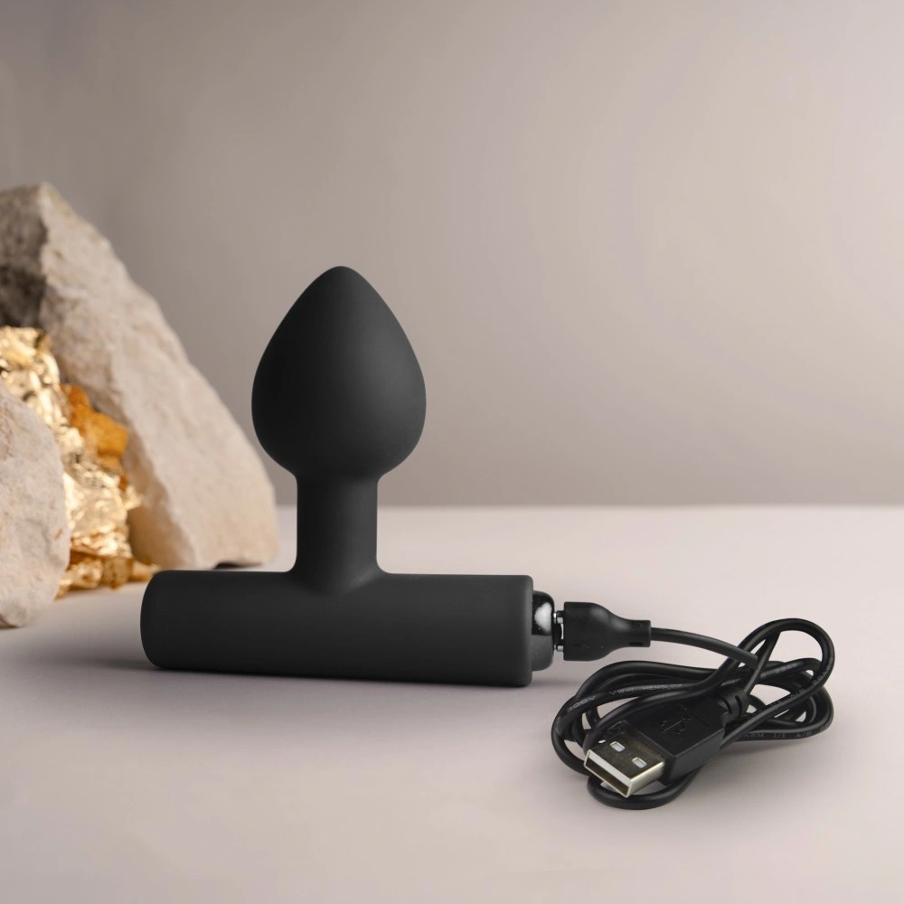 Vibrator Anal NOVA Astryx 16 Moduri Vibratii, Silicon, USB Magnetic, Negru, 9.5 cm, #6, Erotic24.ro