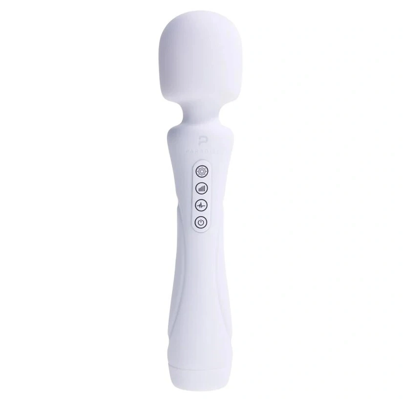 Vibrator Paradise Illumination The Wand, Control Aplicatie Mobila, Lumina Led, Silicon, USB Magnetic, Alb, 22.8 cm, #2, Erotic24.ro