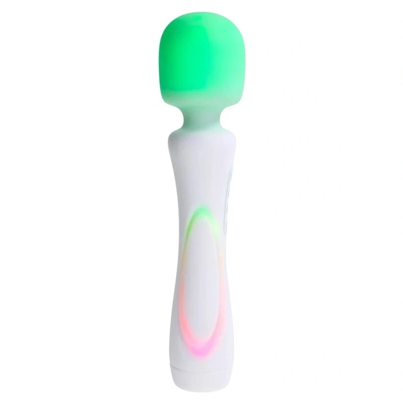 Vibrator Paradise Illumination The Wand, Control Aplicatie Mobila, Lumina Led, Silicon, USB Magnetic, Alb, 22.8 cm, #5, Erotic24.ro