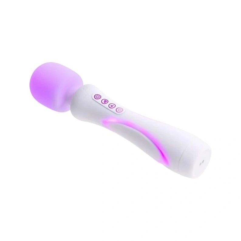Vibrator Paradise Illumination The Wand, Control Aplicatie Mobila, Lumina Led, Silicon, USB Magnetic, Alb, 22.8 cm, #4, Erotic24.ro