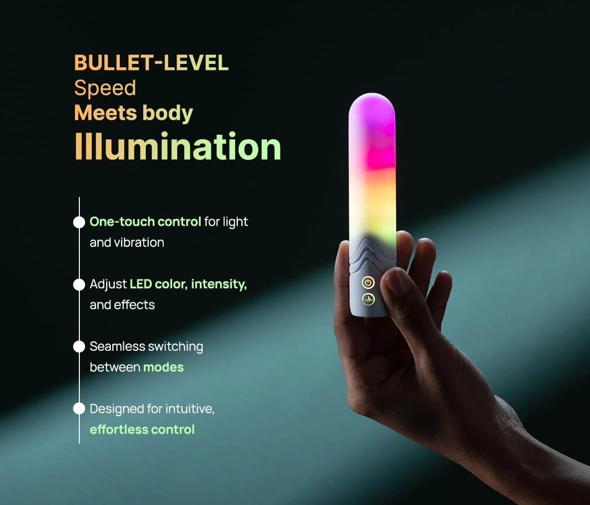 Vibrator Paradise Illumination The Bullet, Control Aplicatie Mobila, Lumina Led, Silicon, USB Magnetic, Alb, 11.8 cm, #3, Erotic24.ro
