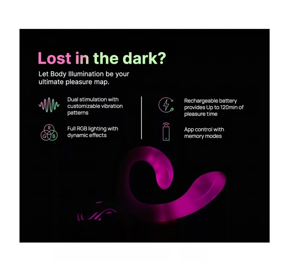 Vibrator Paradise Illumination The Rabbit , Control Aplicatie Mobila, Lumina Led, Silicon, USB Magnetic, Alb, 21.6 cm, #6, Erotic24.ro