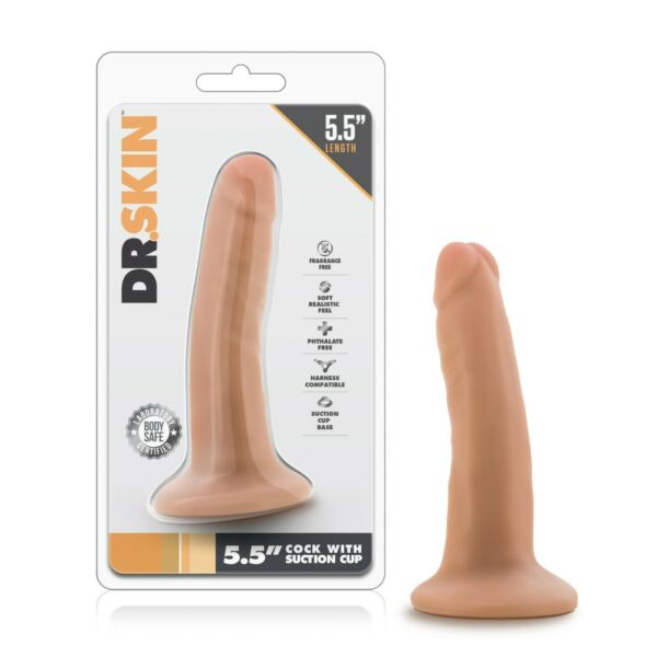 Dildo Realist Dr. Skin Suction Cup 14 cm Vanilla, Nr. 2, Erotic24.ro