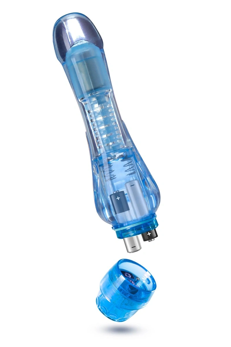Vibrator Calypso Multispeed Naturally Yours, Albastru, TPE, 17.1 cm, Nr. 2, Erotic24.ro