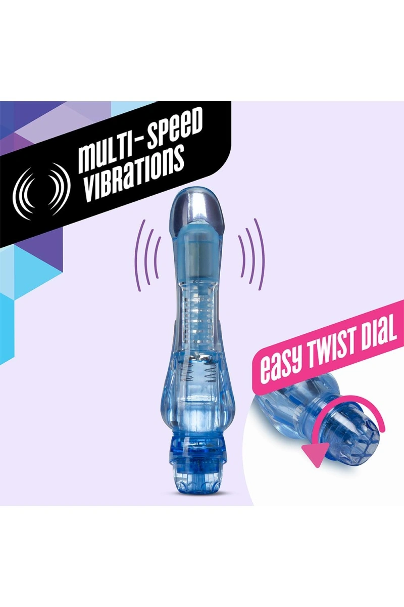Vibrator Calypso Multispeed Naturally Yours, Albastru, TPE, 17.1 cm, Nr. 4, Erotic24.ro