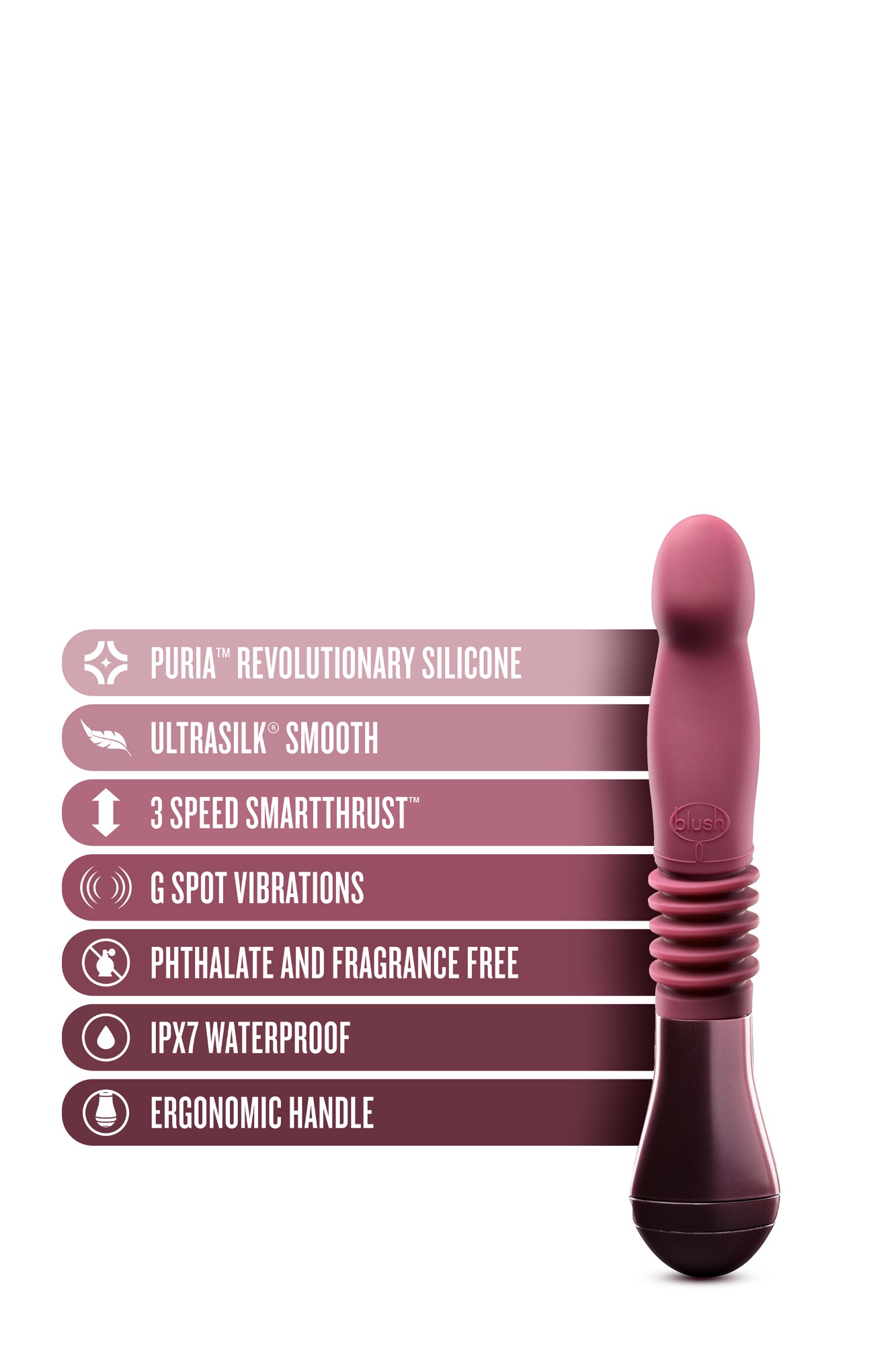Stimulator Trixie Tempatasia Powerful Thrusting Silicon USB Wine  , #10, Erotic24.ro