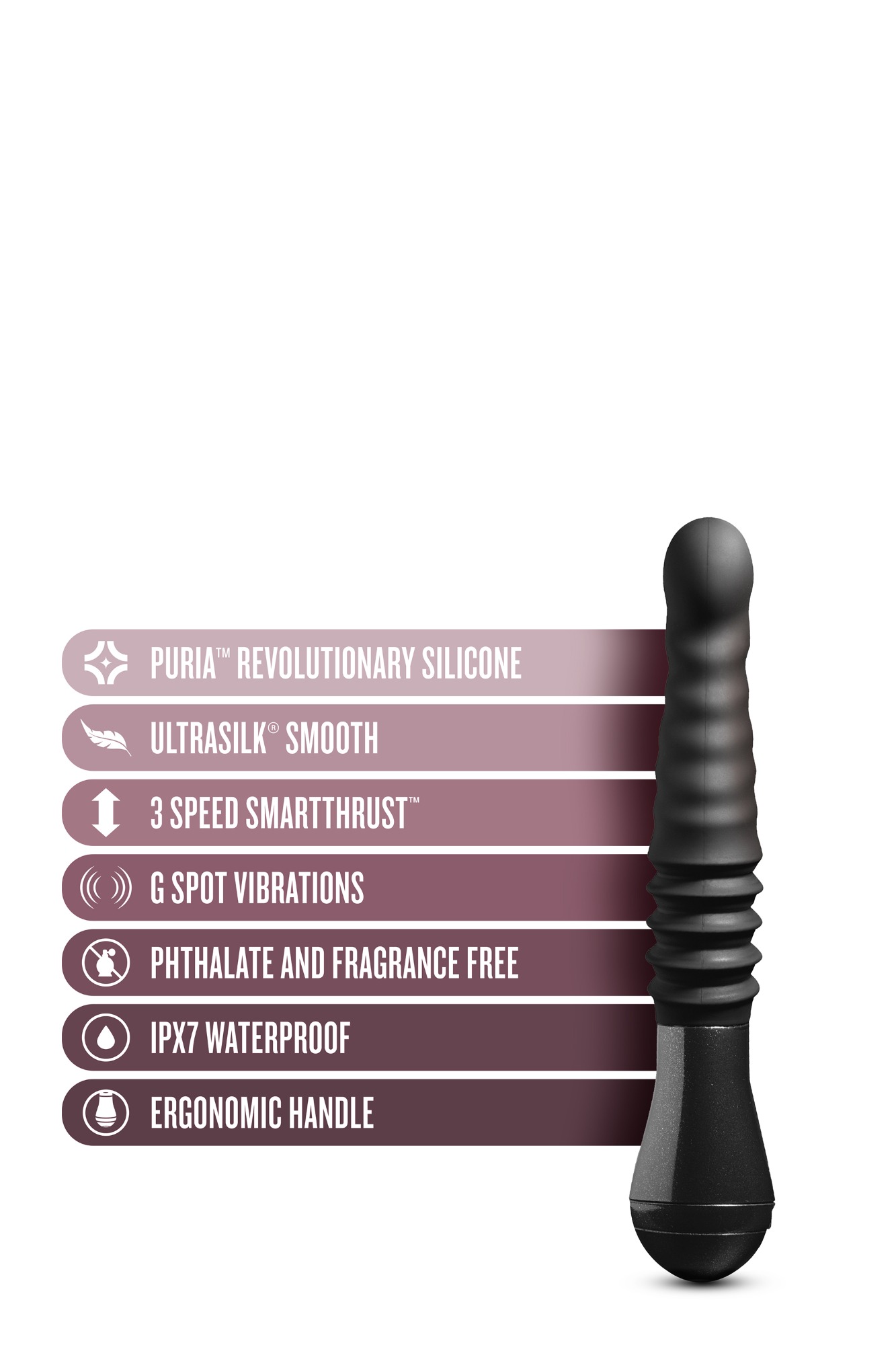 Stimulator Lazarus Tempatasia Powerful Thrusting Silicon USB Black , #10, Erotic24.ro