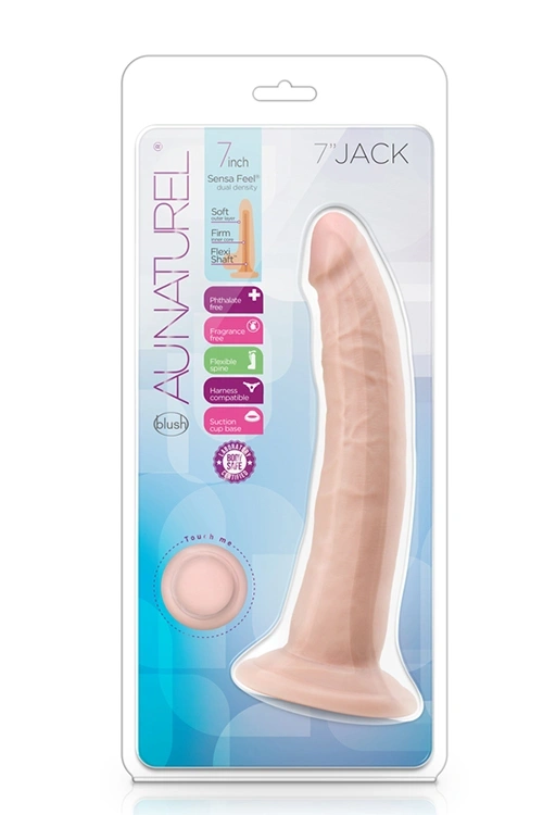 Dildo Jack Au Naturel Sensa Feel TPE Dubla Densitate, Natural, 19 cm, #4, Erotic24.ro