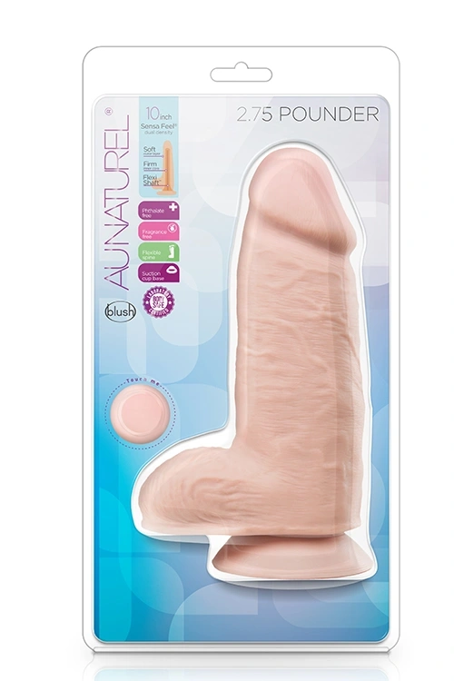 Dildo 2.75 Pounder Au Naturel Sensa Feel TPE Dubla Densitate, Natural, 25.4 cm, #4, Erotic24.ro