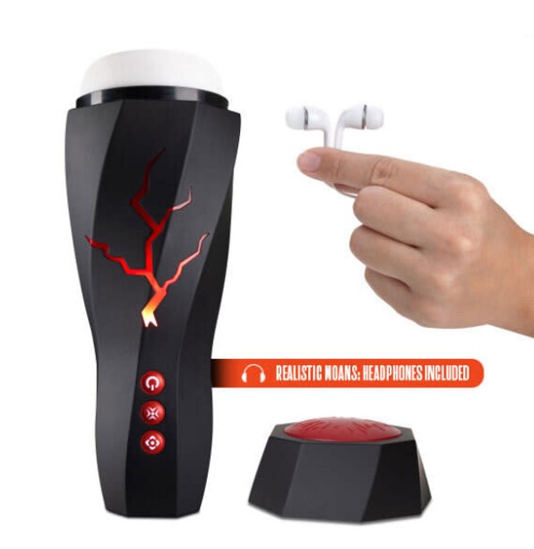 Masturbator Storm, 7 Moduri Vibratii,7 Moduri Suctiune, TPE, USB, 28.5 cm, Nr. 5, Erotic24.ro