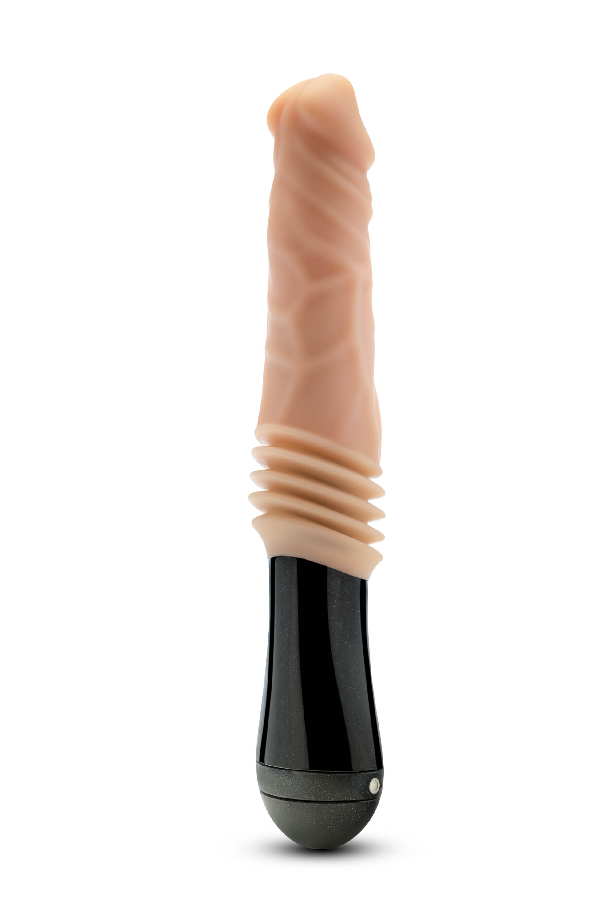 Vibrator Dr. Knight Thrusting, Gyrating&Vibrating, 3 Viteze, Silicon, USB, Natural, 26.6 cm, Nr. 4, Erotic24.ro