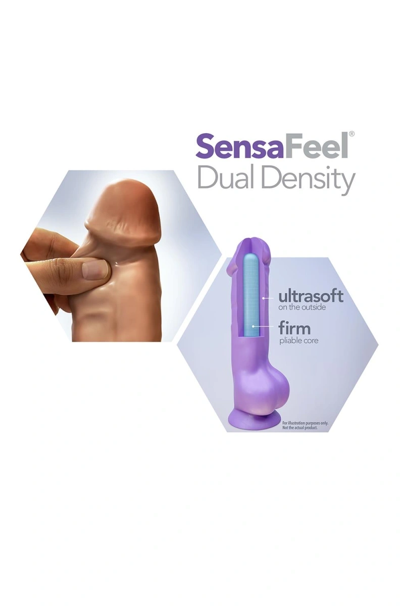 Dildo Big Boy Au Naturel Sensa Feel TPE Dubla Densitate, Maro, 26 cm, #4, Erotic24.ro