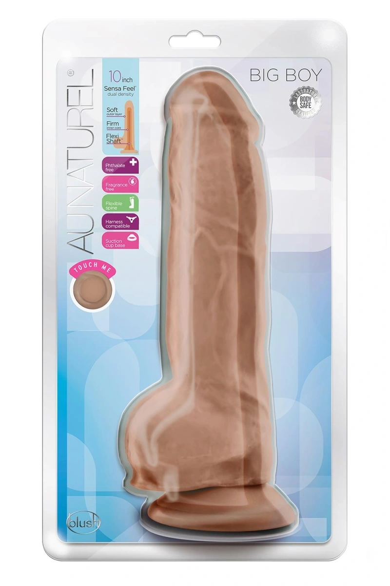 Dildo Big Boy Au Naturel Sensa Feel TPE Dubla Densitate, Maro, 26 cm, #6, Erotic24.ro