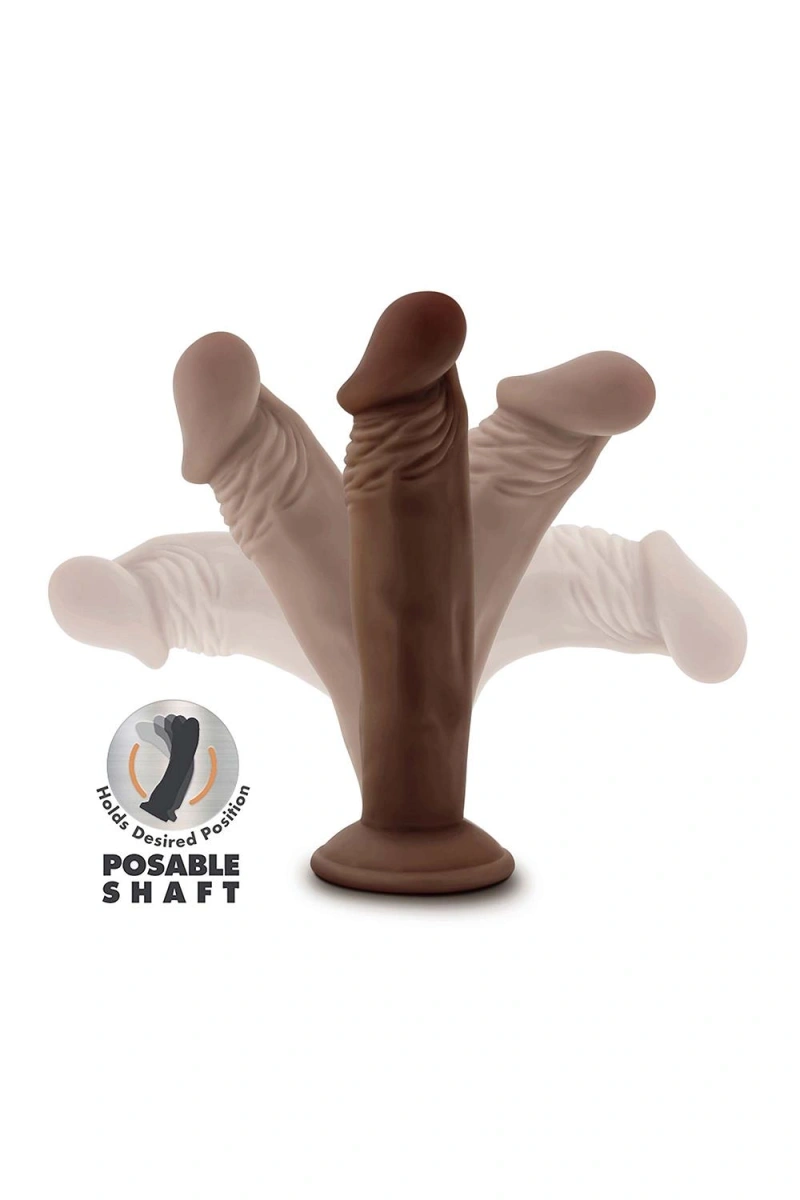 Dildo Realist Posable Shaft Dr. Skin Plus, TPE, Maro, 16.5 cm, #2, Erotic24.ro