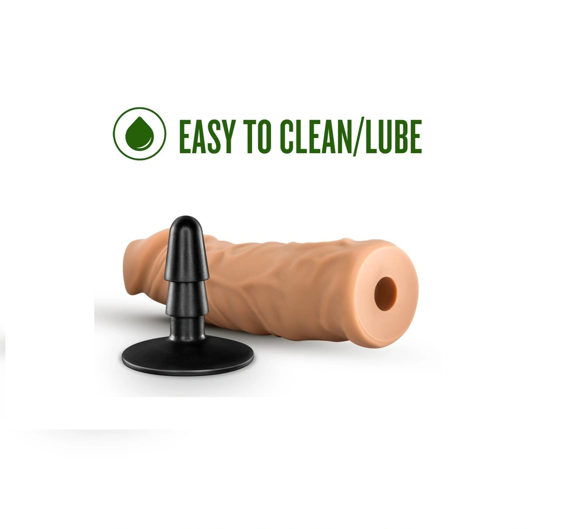 Dildo Argonite cu Ventuza Detasabila Lock On, Silicon, Maro, 19.6 cm
