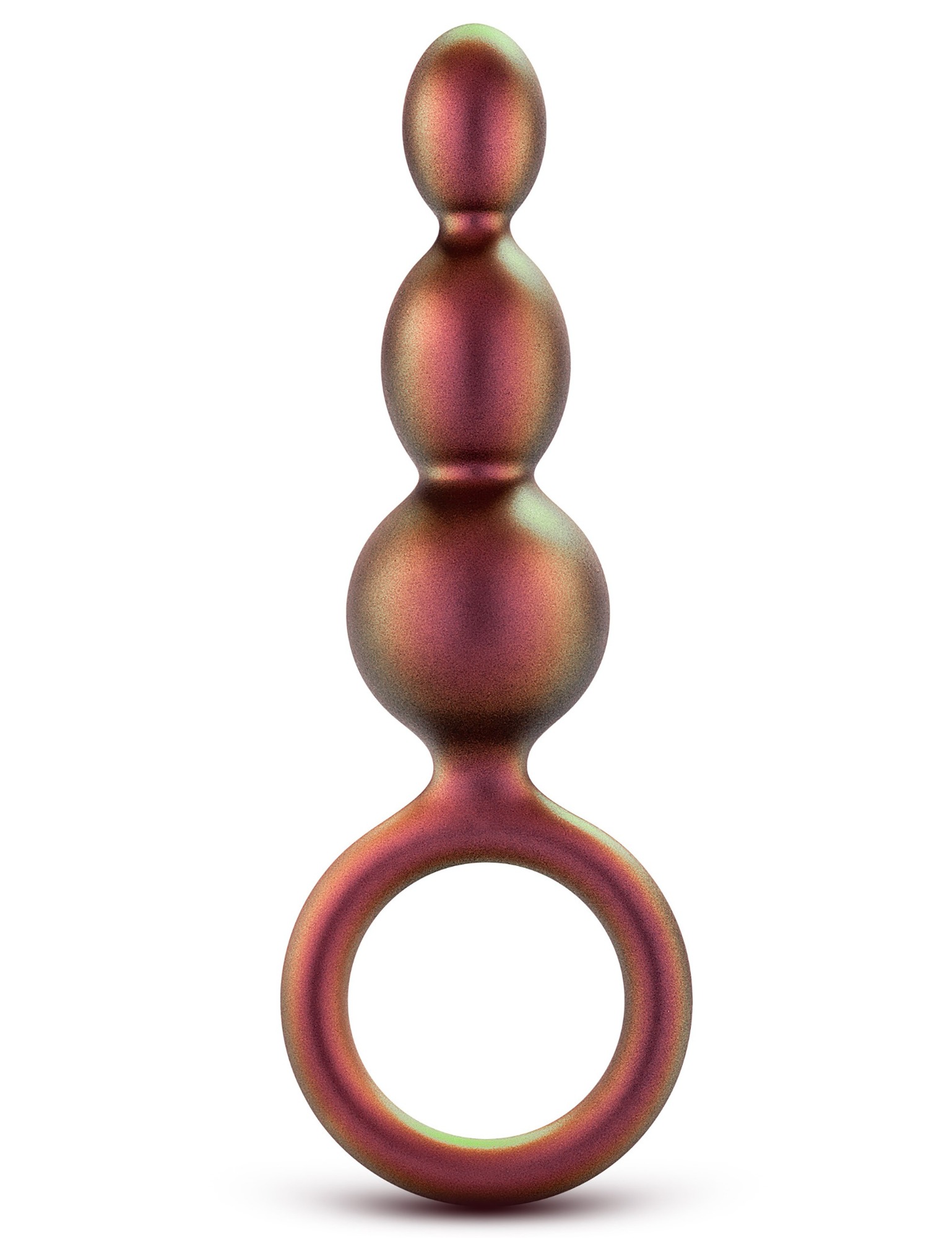 Dop Anal Adventures Matrix Beaded cu Inel, Silicon, Bronz, 13.9 cm