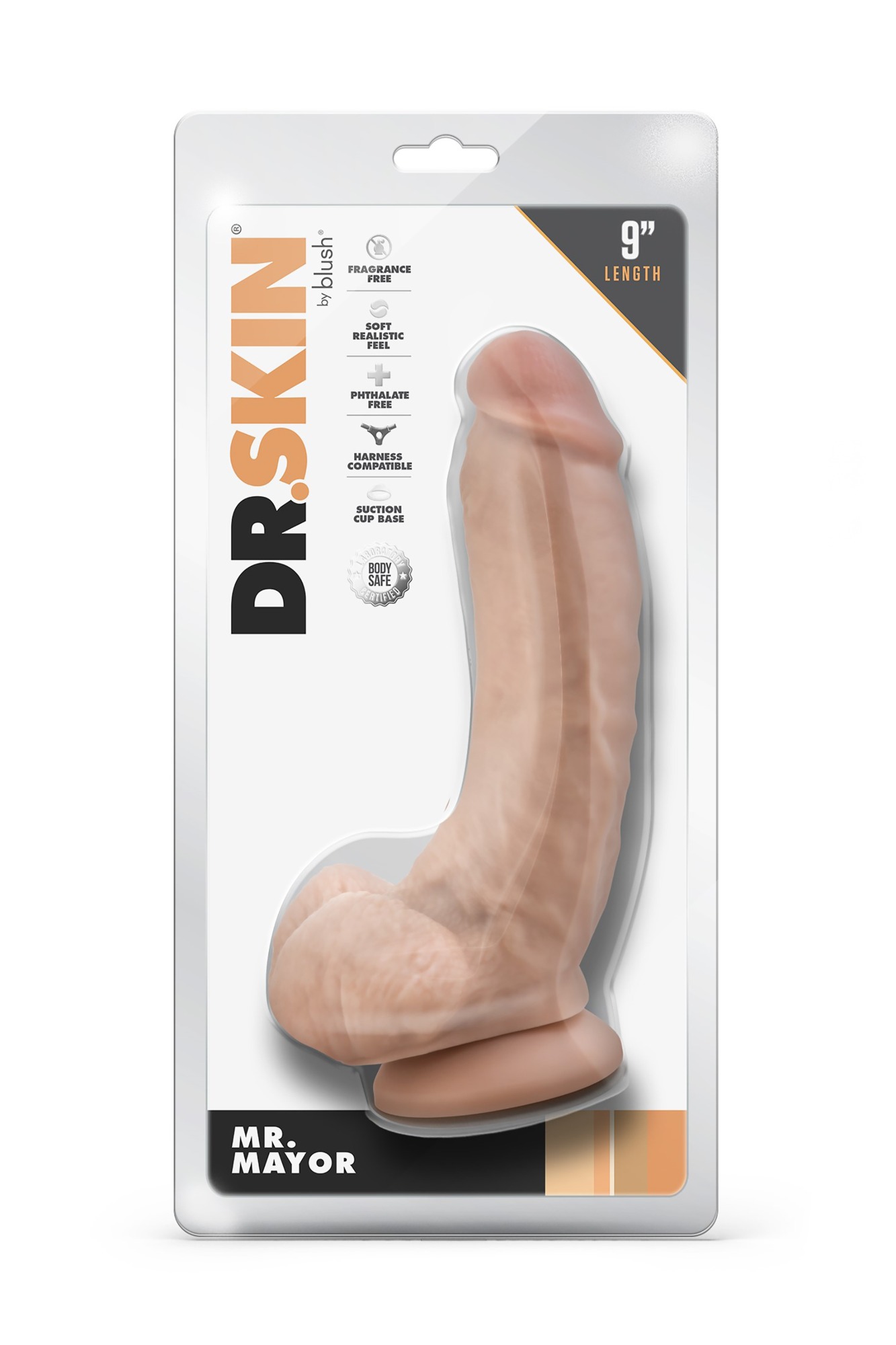 Dildo Realist Mr. Mayor, PVC, Natural, 22.8 cm, #3, Erotic24.ro