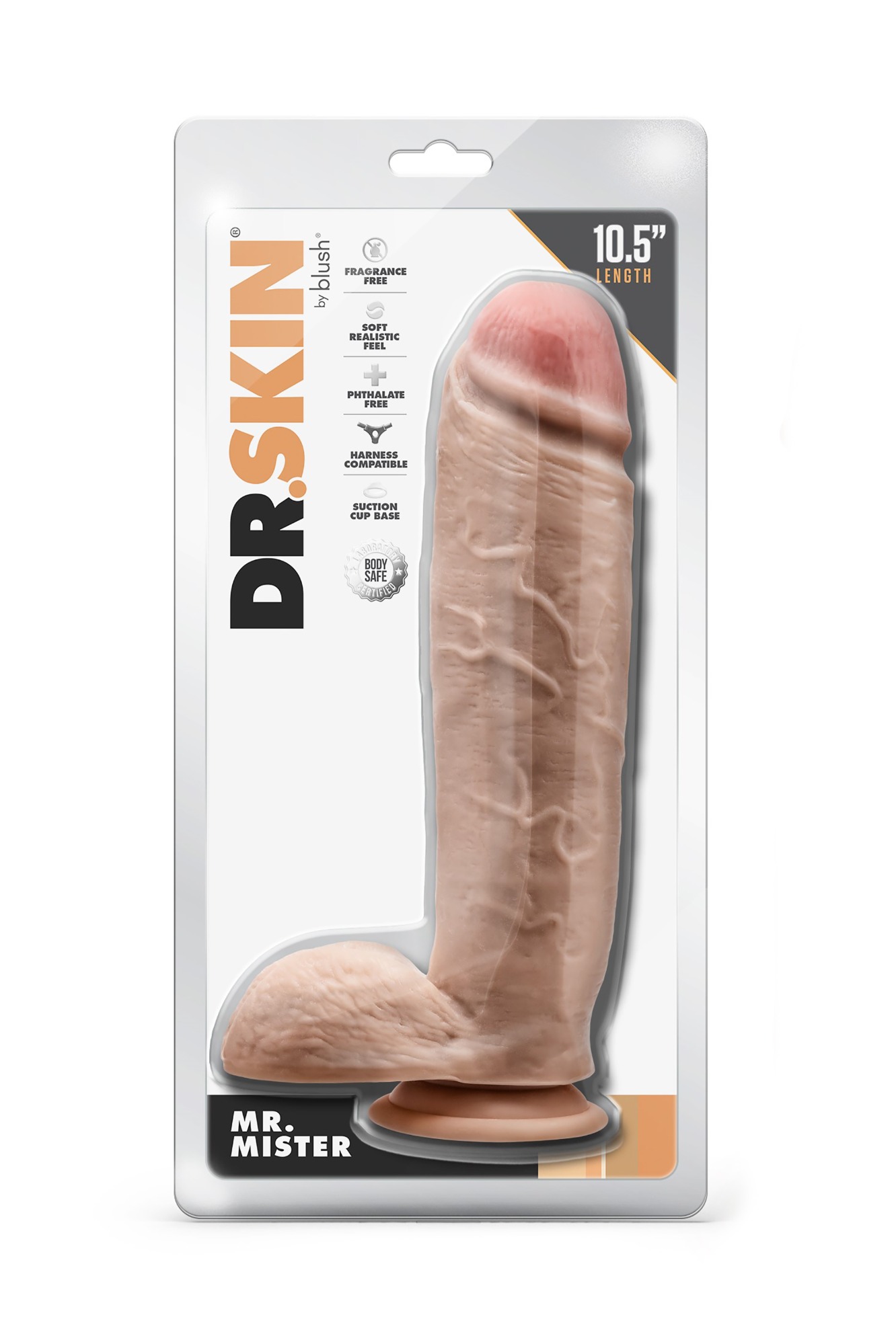 Dildo Realist Mr. Mister, PVC, Natural, 25.4 cm, #3, Erotic24.ro