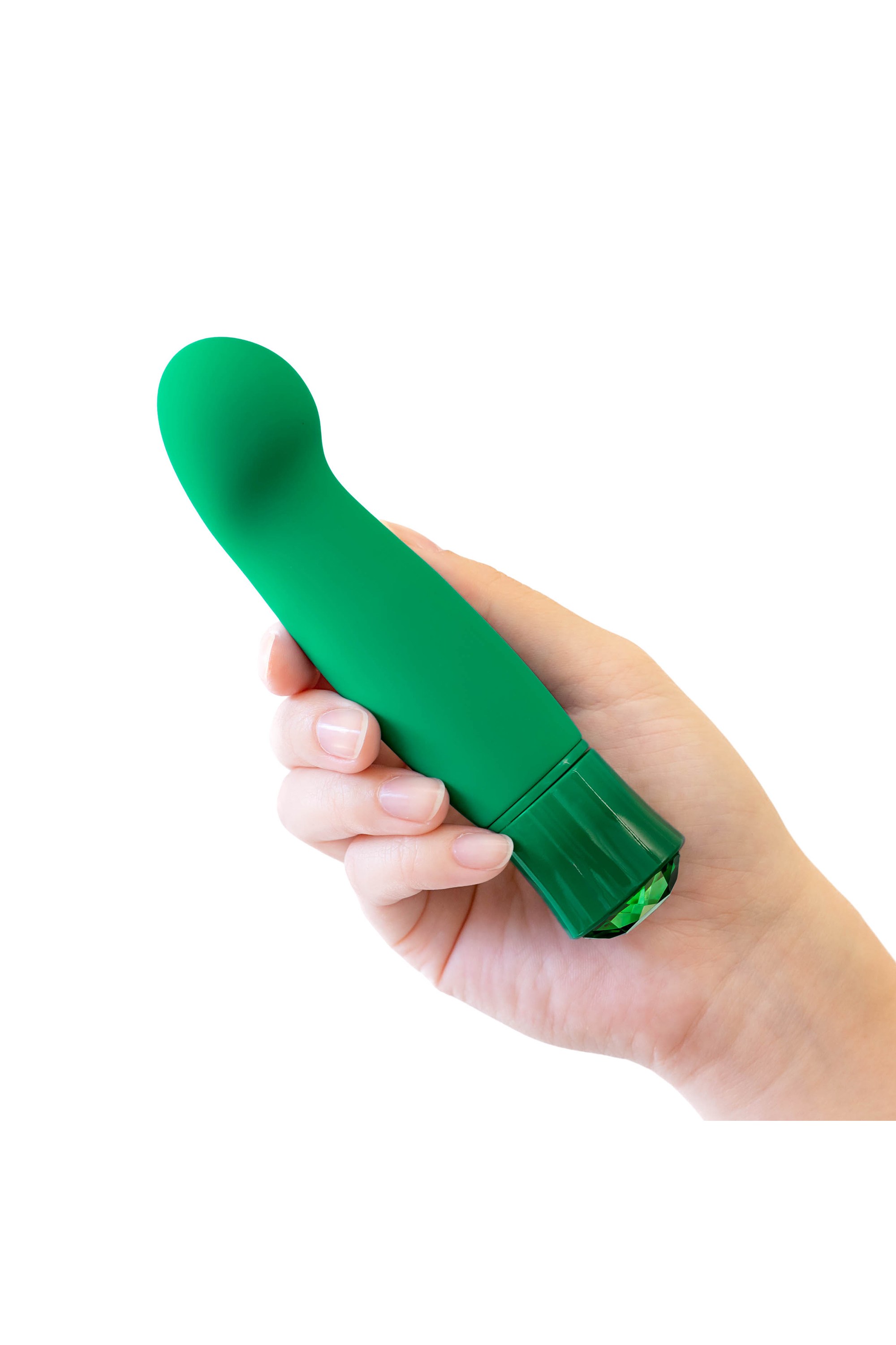 Vibrator Enchanting Emerald, 10 Moduri Vibratii, Silicon, USB, IPX7, Verde, 13.9 cm, Nr. 7, Erotic24.ro