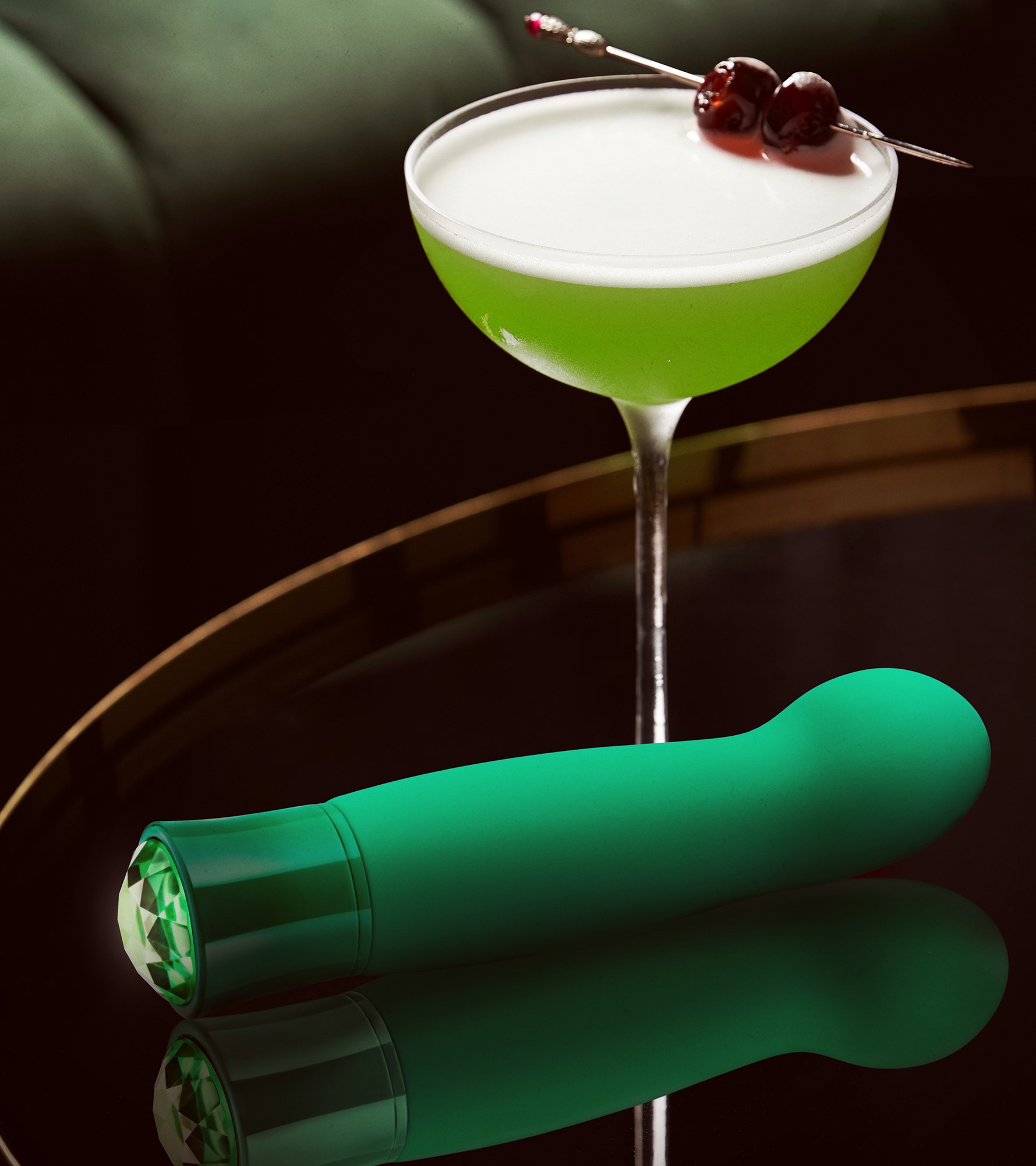 Vibrator Enchanting Emerald, 10 Moduri Vibratii, Silicon, USB, IPX7, Verde, 13.9 cm, Nr. 9, Erotic24.ro