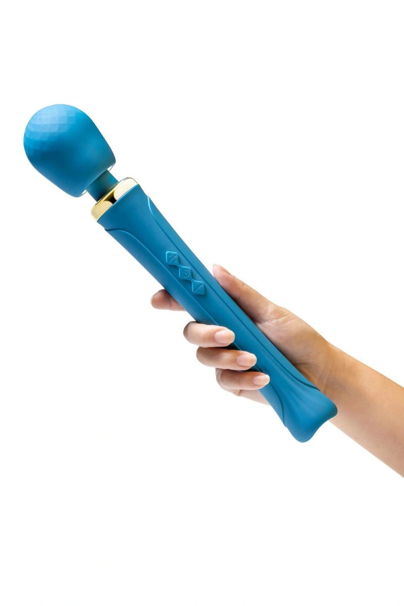 Vibrator Wand Dianna, 20 Moduri Vibratii, 5 Viteze, Silicon, USB Magnetic, Albastru, 31.1 cm, #5, Erotic24.ro