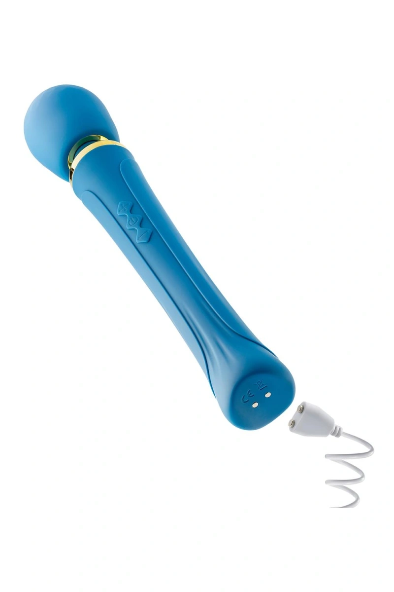 Vibrator Wand Dianna, 20 Moduri Vibratii, 5 Viteze, Silicon, USB Magnetic, Albastru, 31.1 cm, #6, Erotic24.ro
