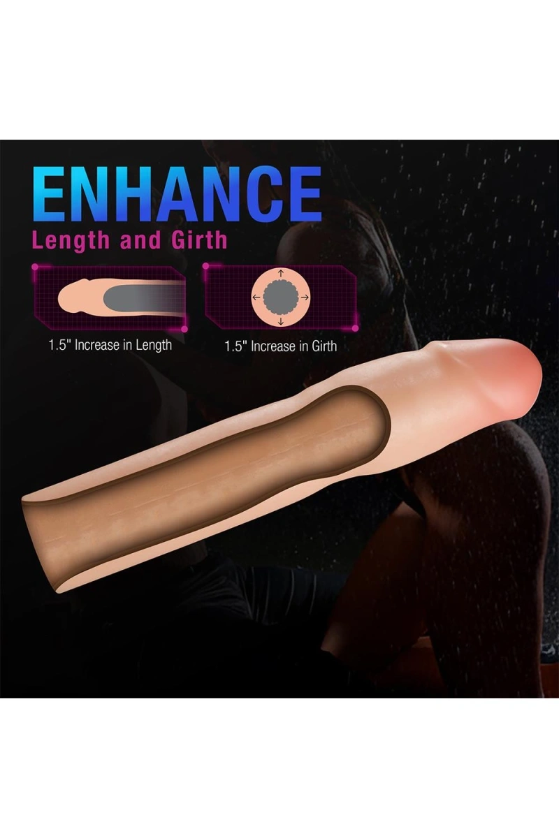 Prelungitor de Penis Performance Resilience +3.8 cm, Silicon Lichid, Natural, Nr. 8, Erotic24.ro