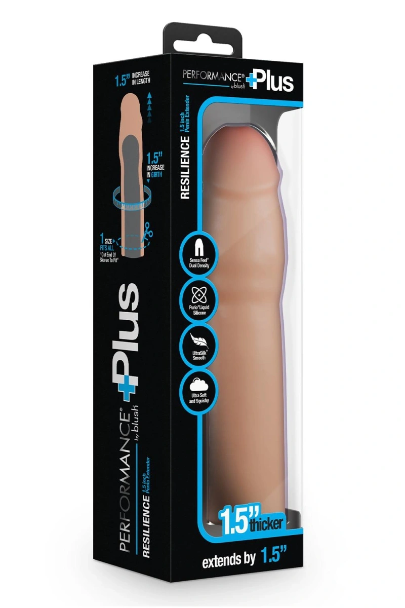 Prelungitor de Penis Performance Resilience +3.8 cm, Silicon Lichid, Natural, Nr. 13, Erotic24.ro