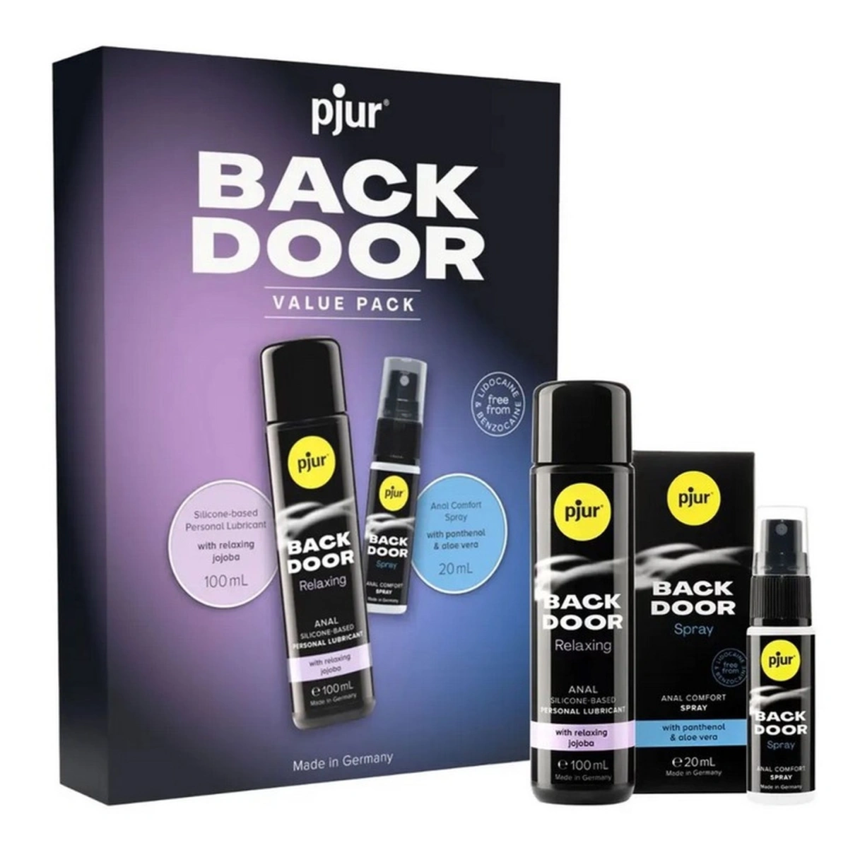 Set Lubrifiant Anal Relaxing si Spray Anal Comfort Pjur Back Door Value Pack