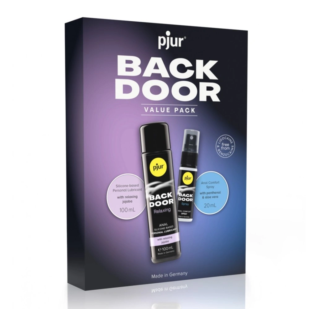 Set Lubrifiant Anal Relaxing si Spray Anal Comfort Pjur Back Door Value Pack, Nr. 5, Erotic24.ro