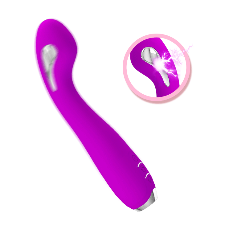 Vibrator Hector Electric Shock Mov USB 19.5 cm , #2, Erotic24.ro