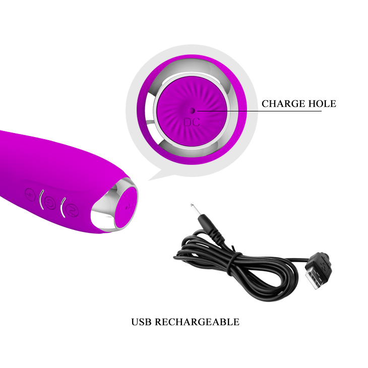 Vibrator Hector Electric Shock Mov USB 19.5 cm , #4, Erotic24.ro