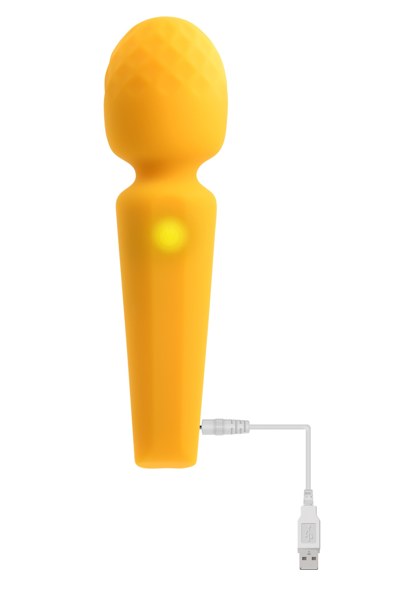 Vibrator Wand Sunshine, 10 Moduri Vibratii, Silicon Lichid, USB, Galben, 17 cm, #7, Erotic24.ro