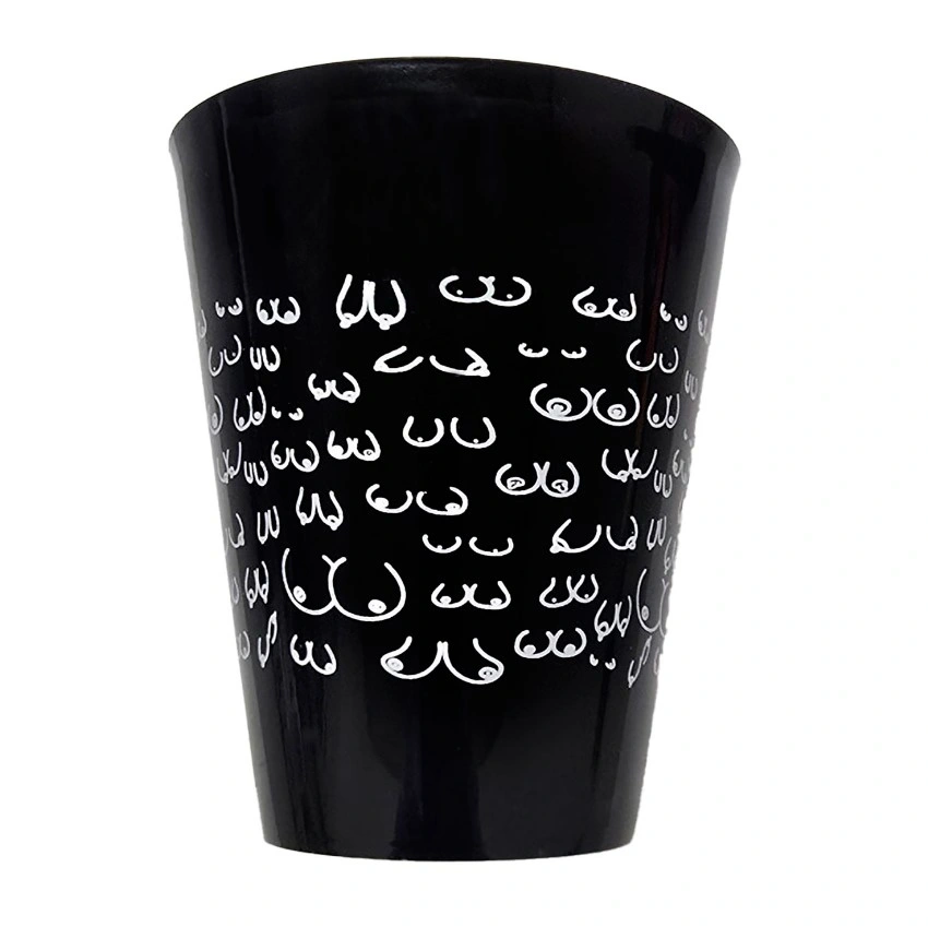 Pahar 500 ml cu Sani, Plastic ABS Rigid, Negru, #1, Erotic24.ro