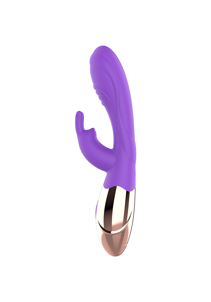 Vibrator Rabbit Viora 10 Moduri Vibratii Silicon USB Mov/Auriu 19.5 cm, #3, Erotic24.ro
