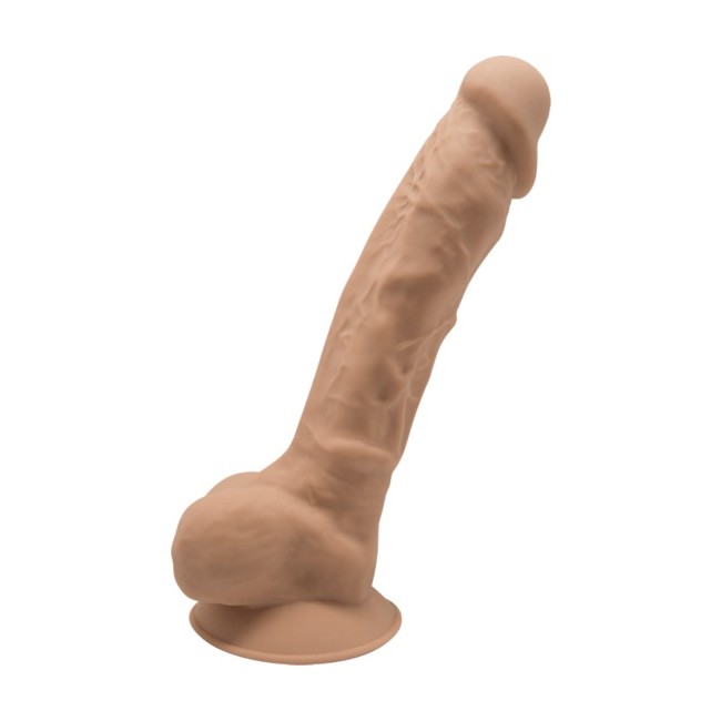 Dildo Thermo Reactive Silicon cu Memorie Dubla Densitate Caramel 17.5 cm