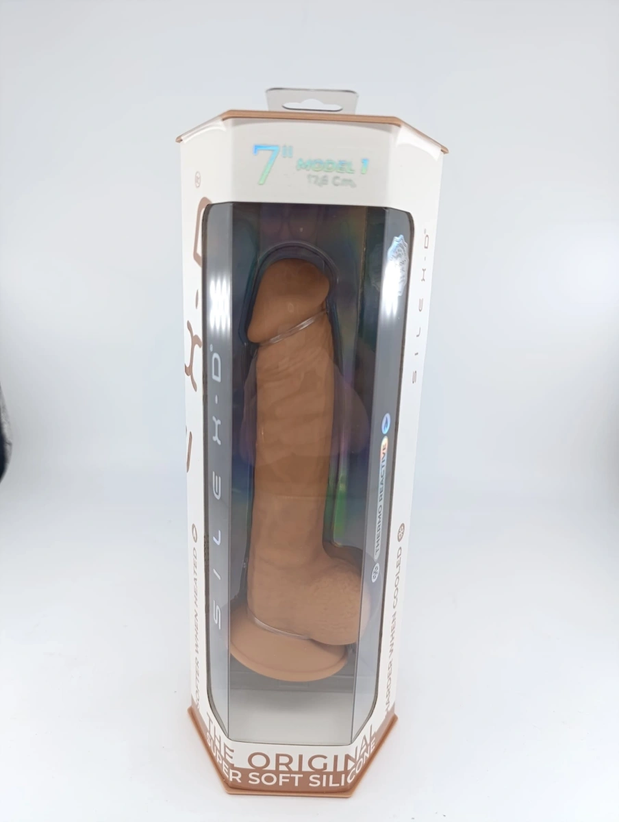 Dildo Thermo Reactive Silicon cu Memorie Dubla Densitate Natural 17.5 cm, #2, Erotic24.ro
