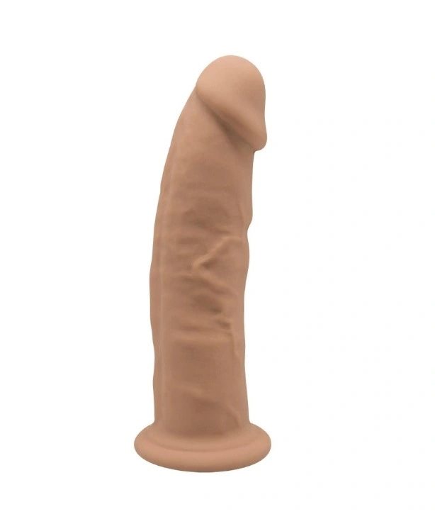 Dildo Thermo Reactive Silicon Memory Dubla Densitate 19 cm Caramel