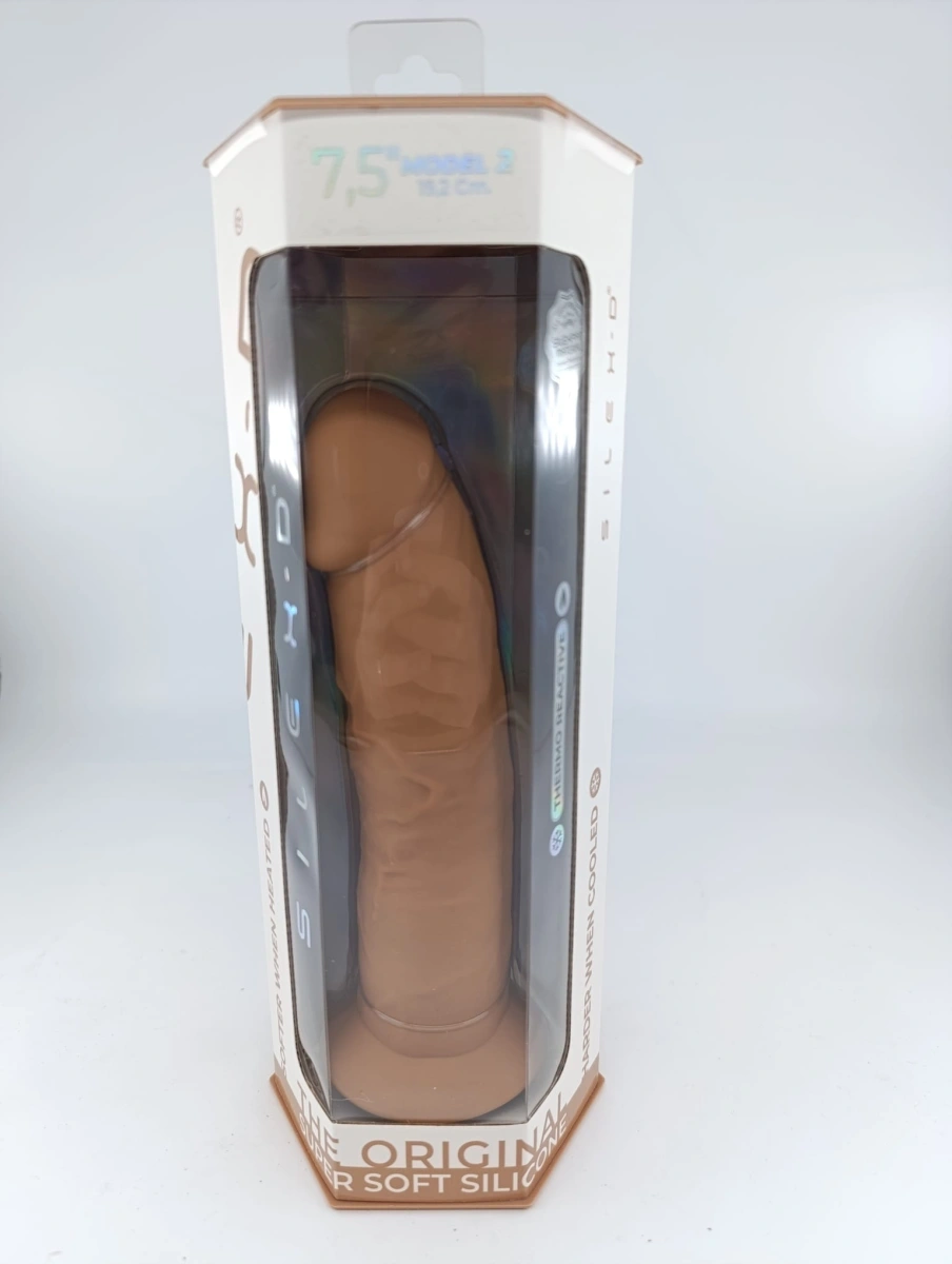 Dildo Thermo Reactive Silicon Memory Dubla Densitate 19 cm Caramel, #2, Erotic24.ro