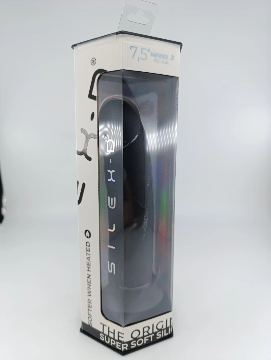 Dildo Thermo Reactive Silicon cu Memorie Dubla Densitate, Negru, 19.2 cm, #3, Erotic24.ro