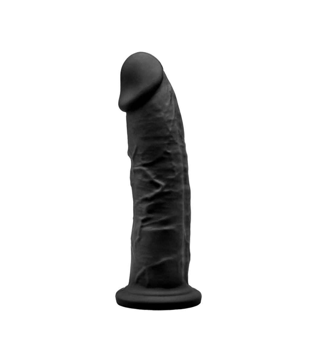 Dildo Thermo Reactive Silicon cu Memorie Dubla Densitate, Negru, 19.2 cm, #2, Erotic24.ro