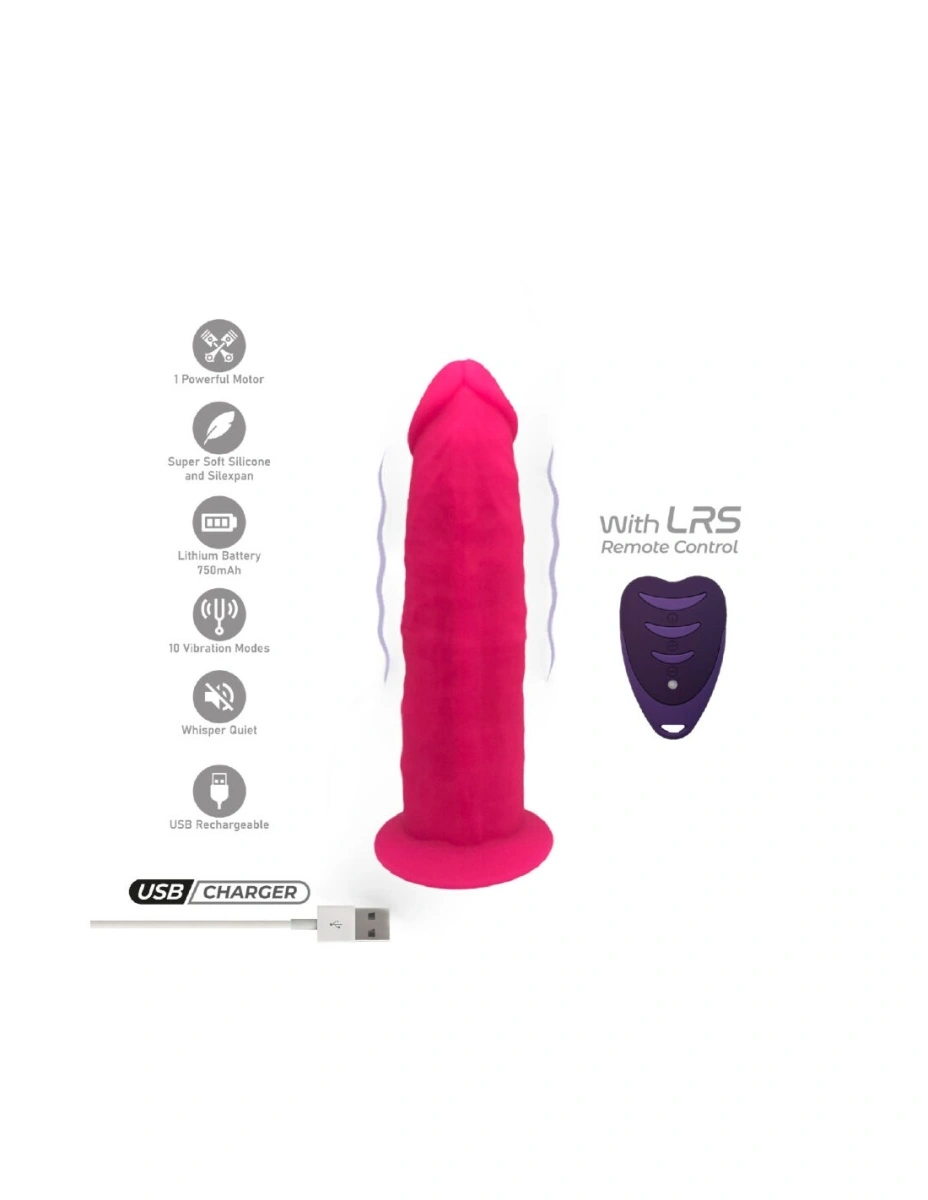 Vibrator Realist Silexd, Remote Control, 10 Moduri Vibratii, Silicon, USB, Roz, 17.5 cm, #4, Erotic24.ro