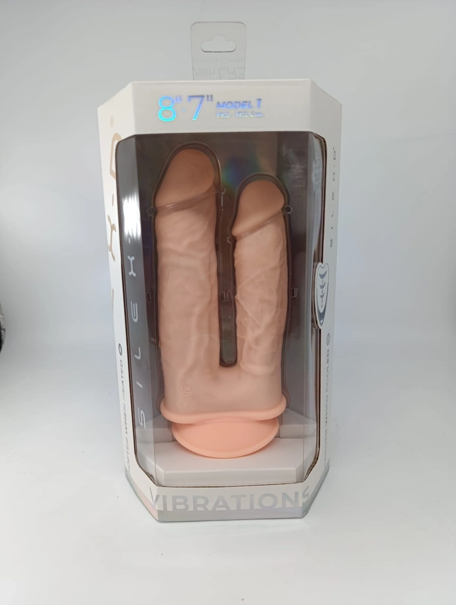 Vibrator Dublu Silicon cu Memorie Dubla Densitate, Remote Control, 10 Moduri Vibratii, Natural, #2, Erotic24.ro