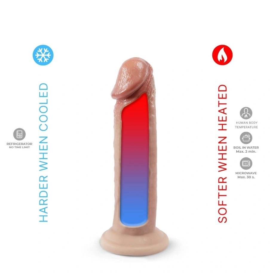 Dildo Realist Premium Real Skin Silicon Lichid, Natural, 19 cm, #3, Erotic24.ro