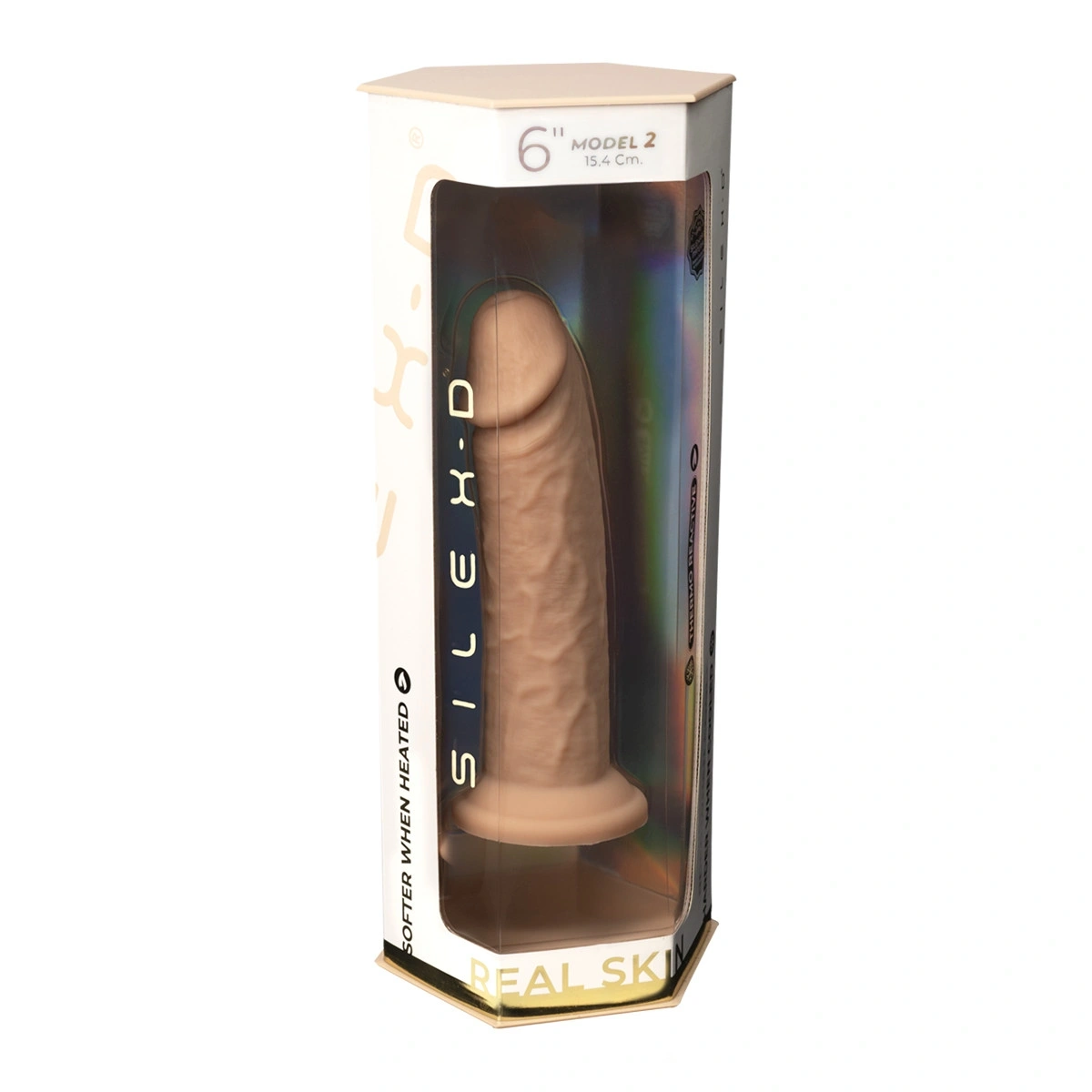 Dildo Thermo Reactive Silicon cu Memorie Dubla Densitate, Natural, 15.4 cm, #4, Erotic24.ro