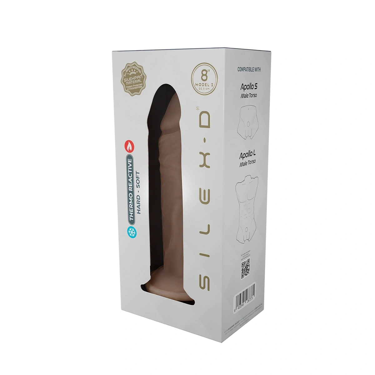 Dildo Thermo Reactive Silicon cu Memorie Dubla Densitate, Natural, 20.3 cm, #4, Erotic24.ro