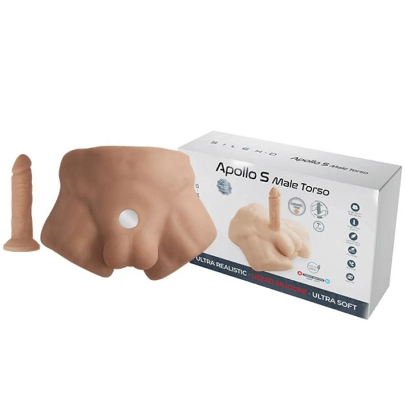 Apollo Torso Masculin si Dildo Realist Inclus Silexd, Silicon Lichid, Caramel, #2, Erotic24.ro