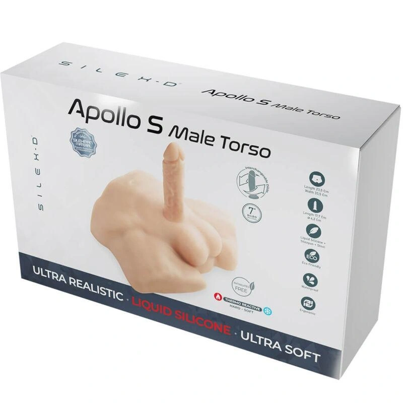 Apollo Torso Masculin si Dildo Realist Inclus Silexd, Silicon Lichid, Natural, #5, Erotic24.ro