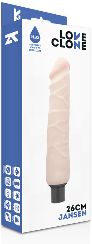 Vibrator Autolubrifiant Loveclone Jansen Natural 26 cm, #2, Erotic24.ro
