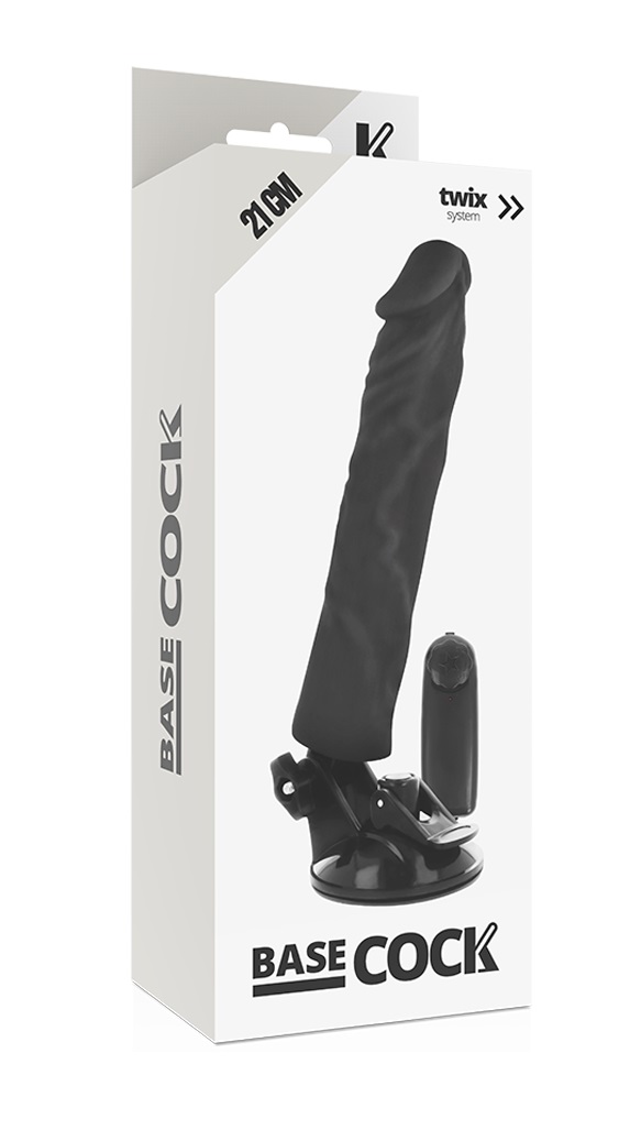 Vibrator Realist Base Cock cu Suport Handsfree si Prelungitor Penis Vibratii Multispeed Negru 21 cm, #3, Erotic24.ro